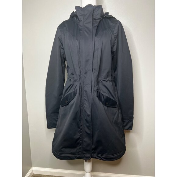 Athleta Black Hooded Chills Parka Jacket Coat - Picture 1 of 12